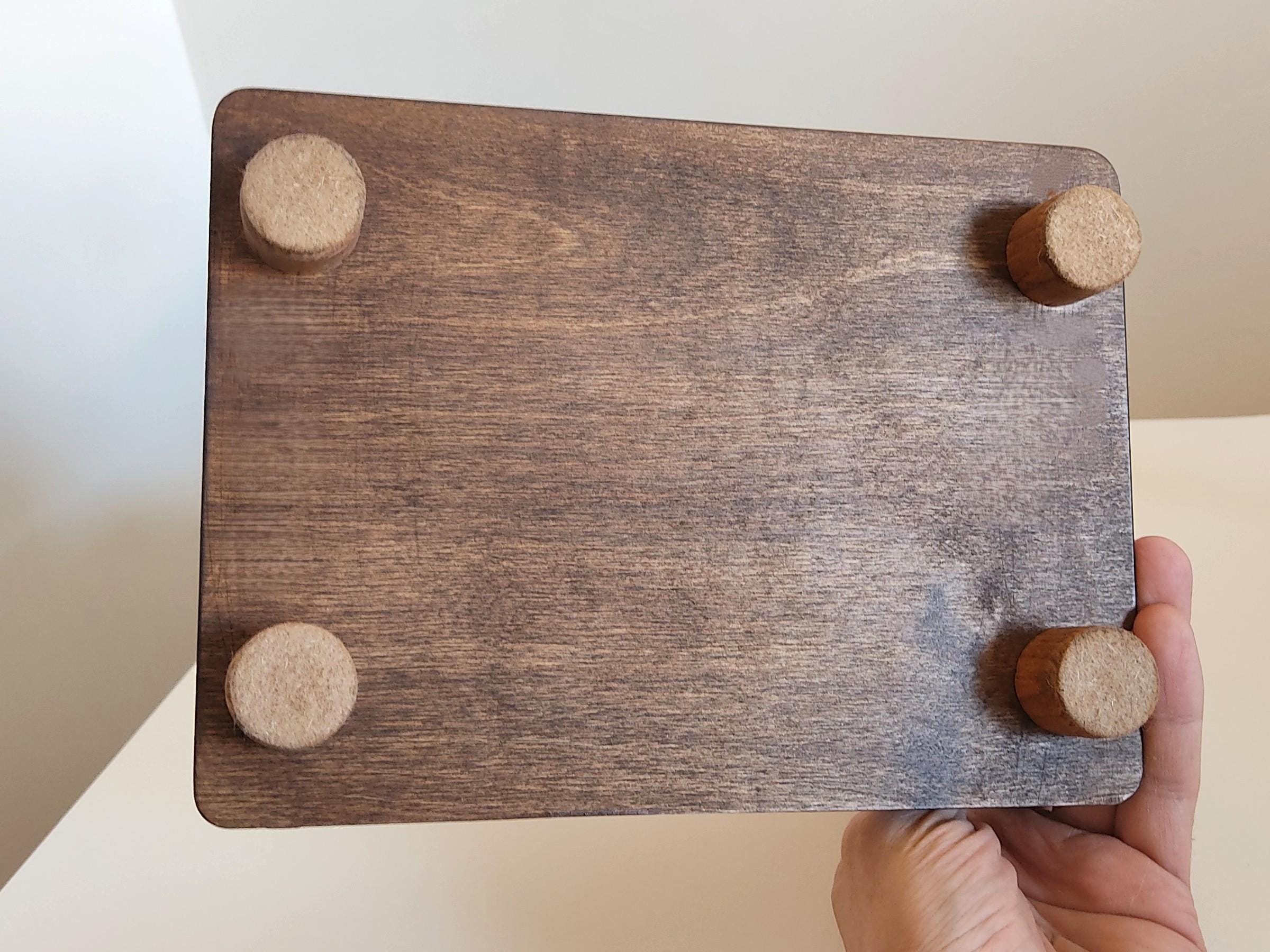 Wooden Tabletop Bookshelf With Heart Carving, Desktop Book Rack, Minimalist Wood Book Stand