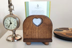 Wooden Tabletop Bookshelf With Heart Carving, Desktop Book Rack, Minimalist Wood Book Stand