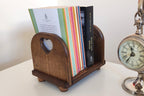 Wooden Tabletop Bookshelf With Heart Carving, Desktop Book Rack, Minimalist Wood Book Stand