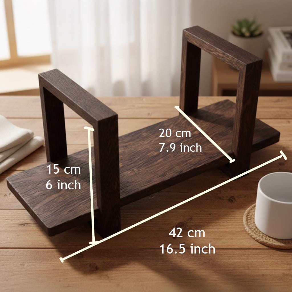 Bamboo Desktop Bookshelf – Creative Small Desk Book Organizer, Home Office Storage Shelf